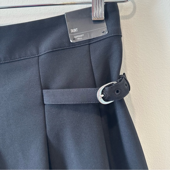 Express Black Pleated Mini Skirt with Buckle Detail – Size M, NWT - Picture 3 of 6